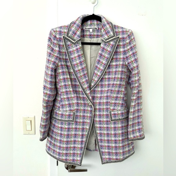 Veronica Beard Etney tweed Dickey blazer jacket in lavender multi - Picture 7 of 12